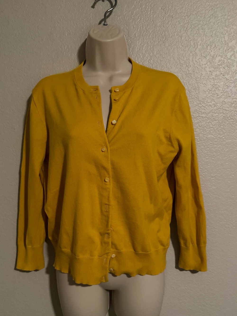 J. Crew Mustard Yellow Button-Front Sweater Cardigan